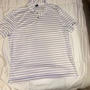 Oakley Hydrolix Polo Shirt 2XL Grey White Stripe